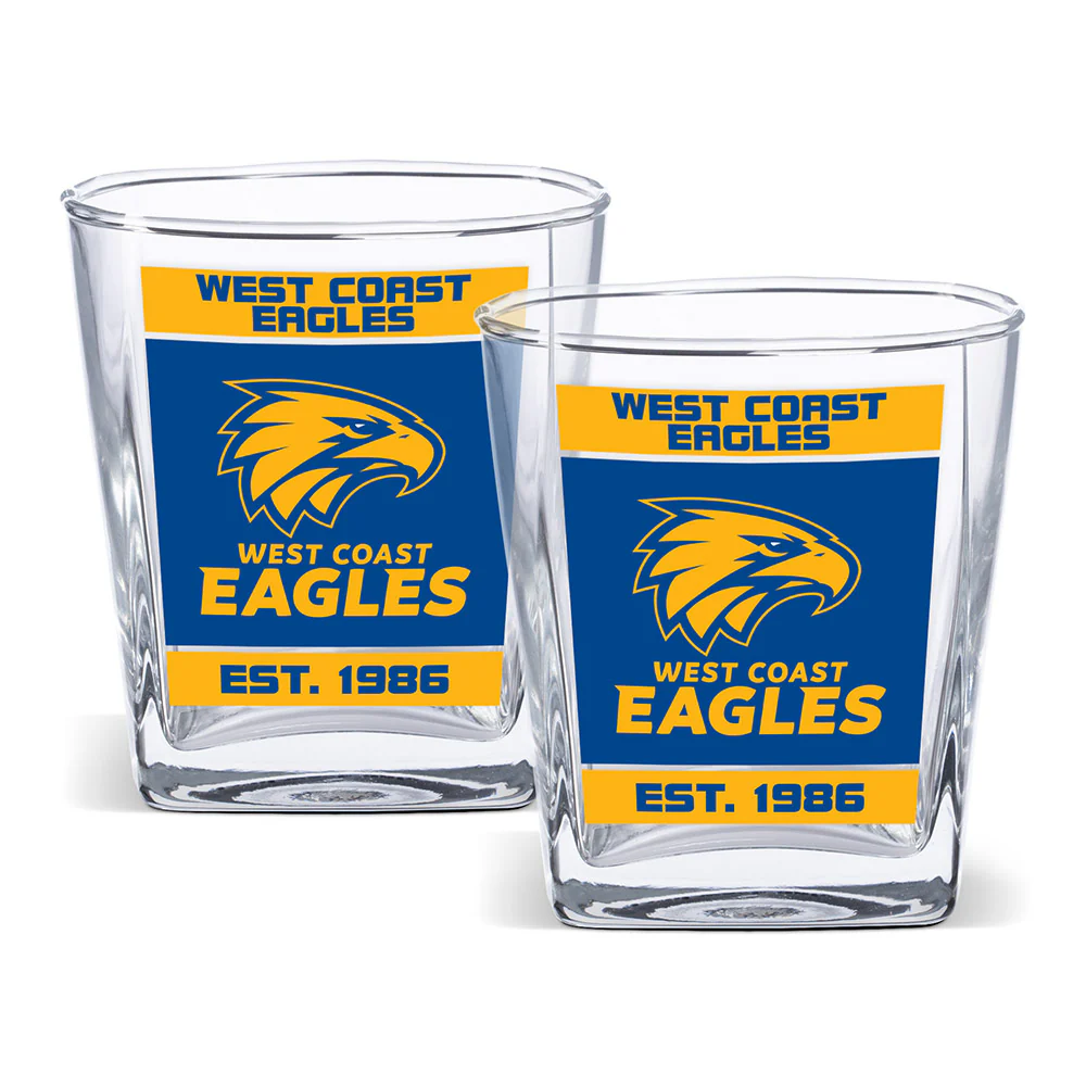 West Coast Eagles 2 Pack Spirit Glass