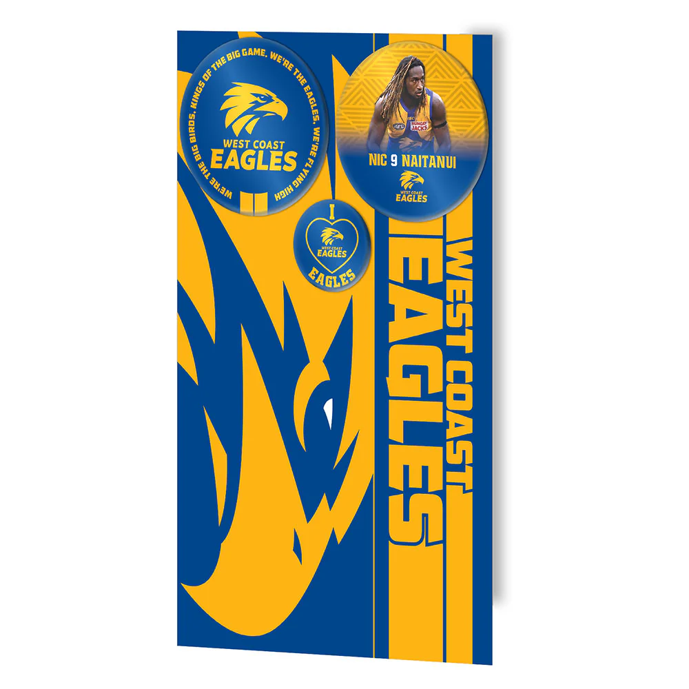 West Coast Eagles 3-Badge Card