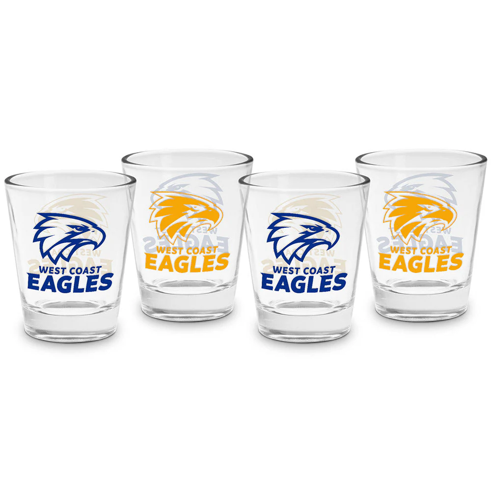 West Coast Eagles 4 Pack Shot Glass - Image 2