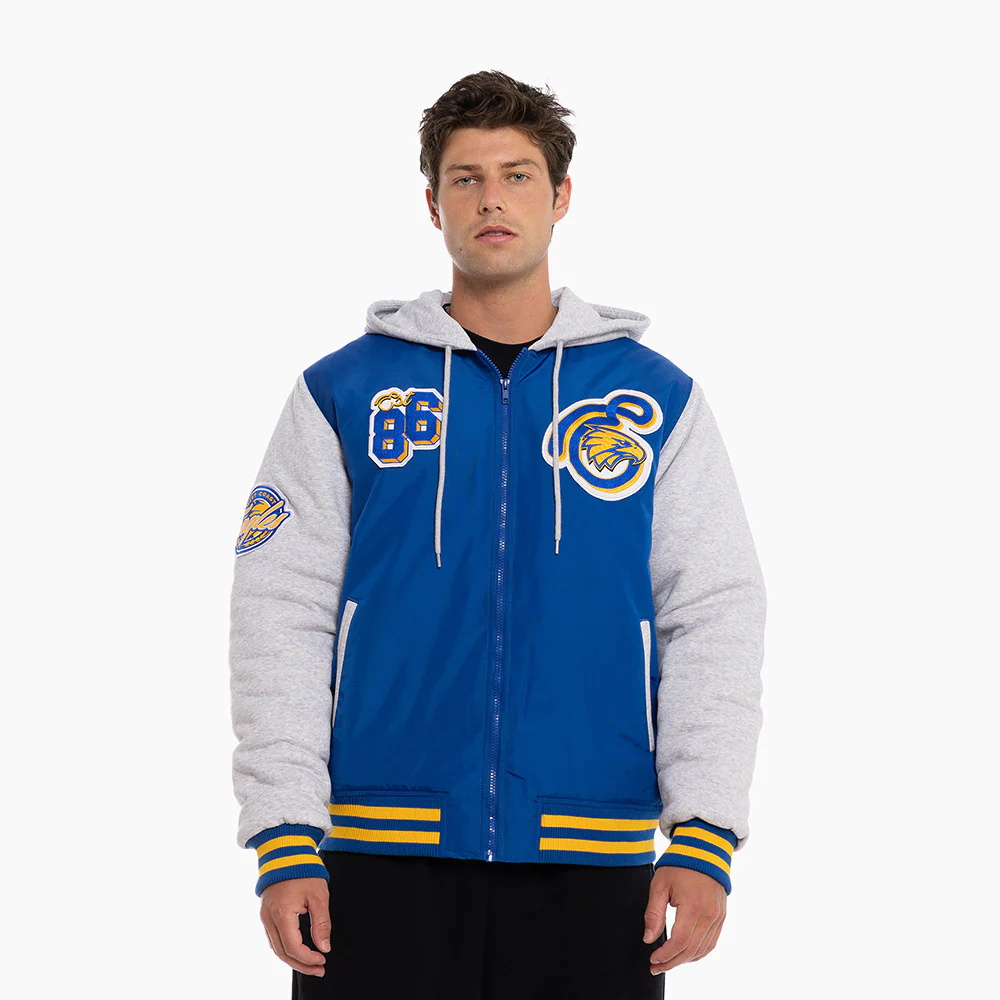 West Coast Eagles Adult Patchwork Bomber Jacket - Image 10