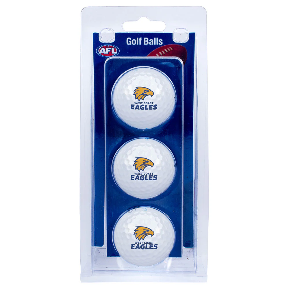 West Coast Eagles Golf Balls - 3pk