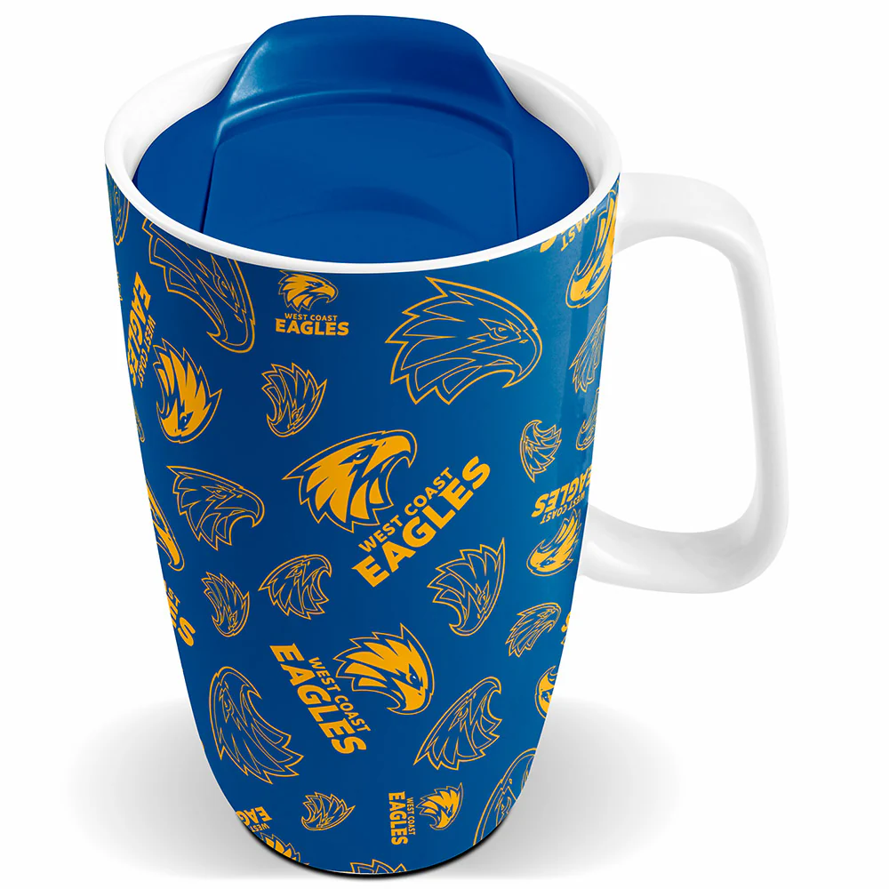 West Coast Eagles Logo Ceramic Mug With Lid