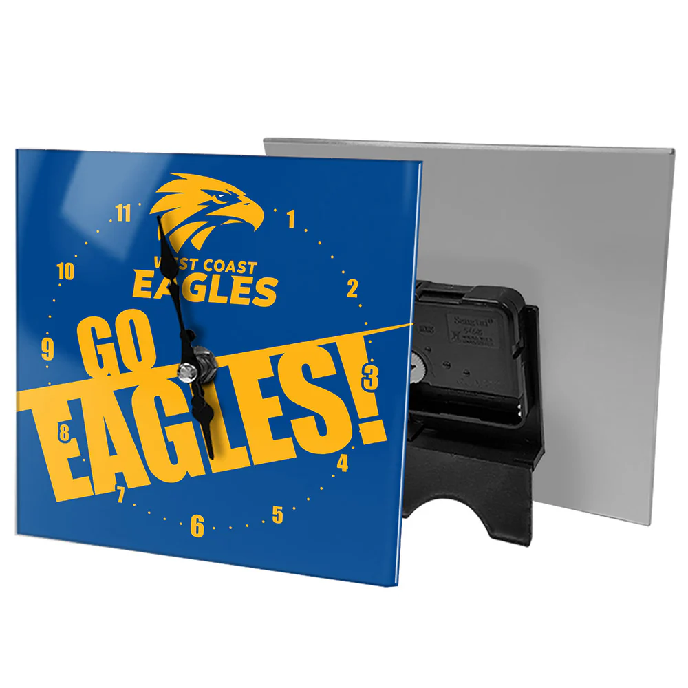 West Coast Eagles Mini Glass Clock