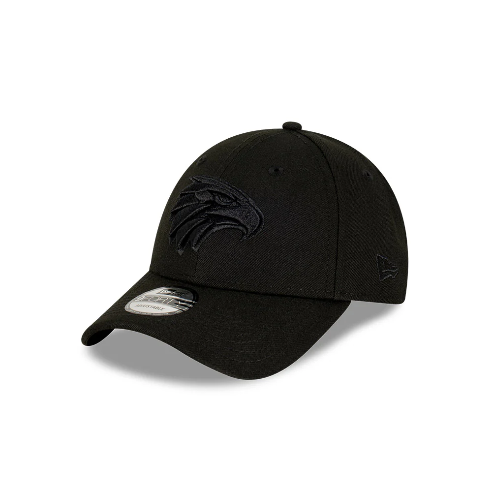 West Coast Eagles New Era Black On Black 9forty Cap
