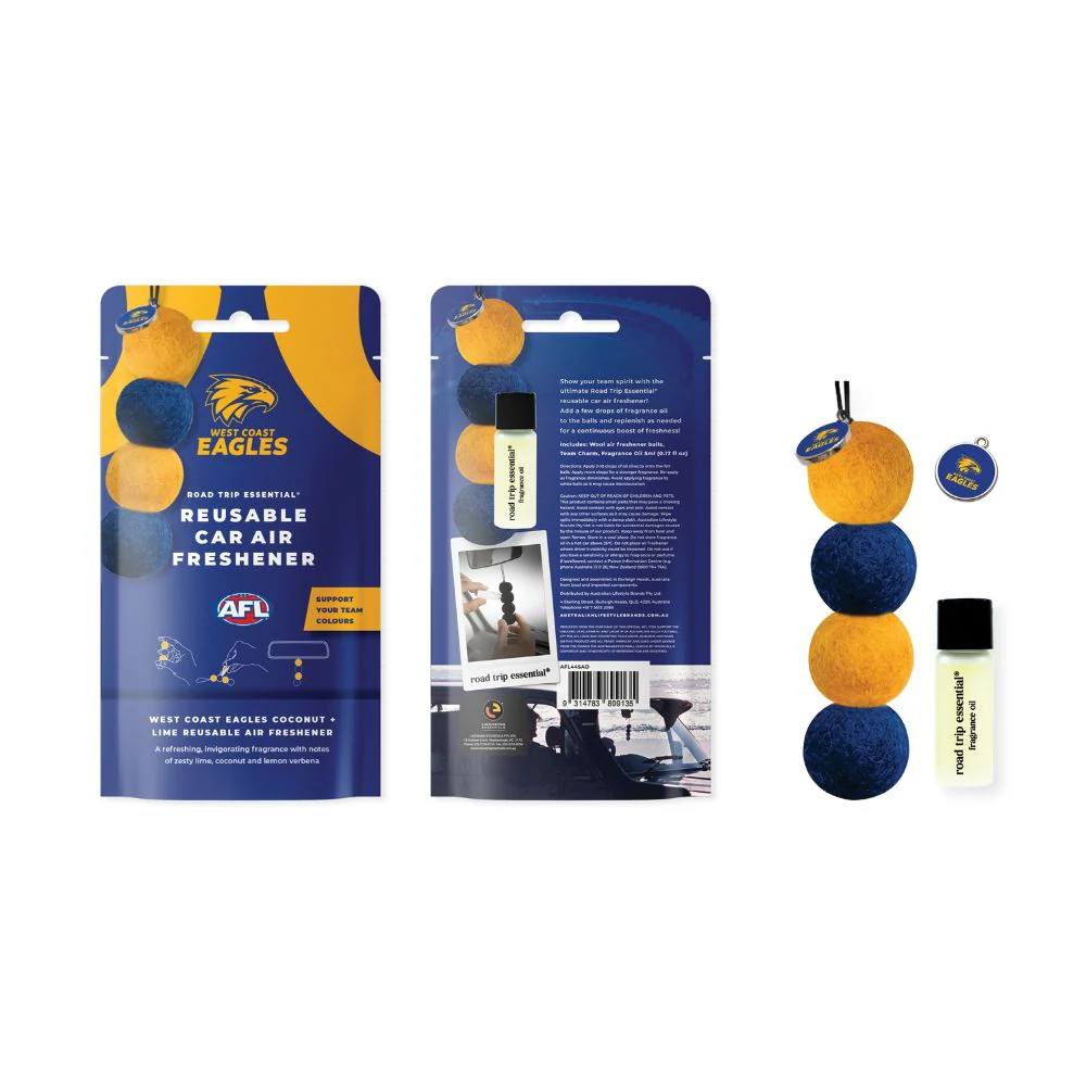 West Coast Eagles Road Trip Essentials Reusable Air Freshener