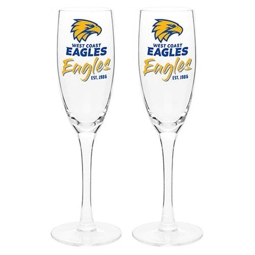West Coast Eagles Set Of 2 Champagne Glasses