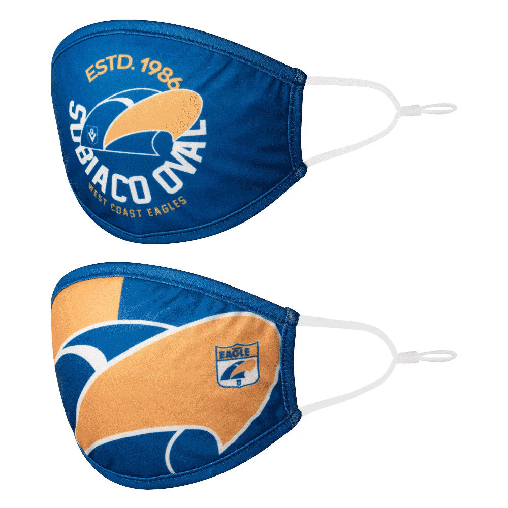 West Coast Eagles Set Of 2 Face Masks - Image 2