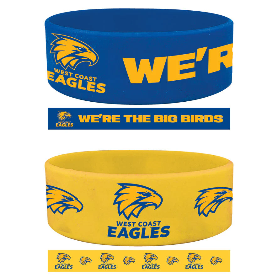 West Coast Eagles Silicone Wrist Bands 2 Pack