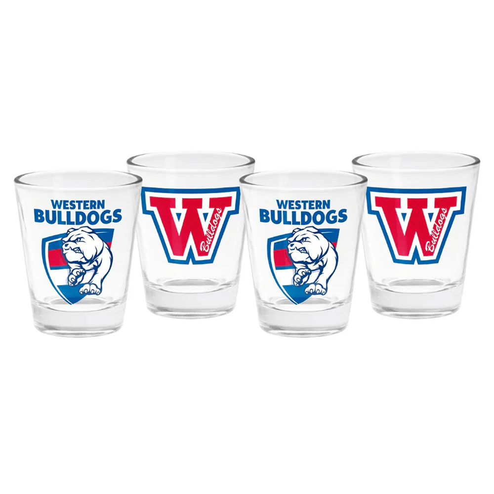 Western Bulldogs 4pk Shot Glasses