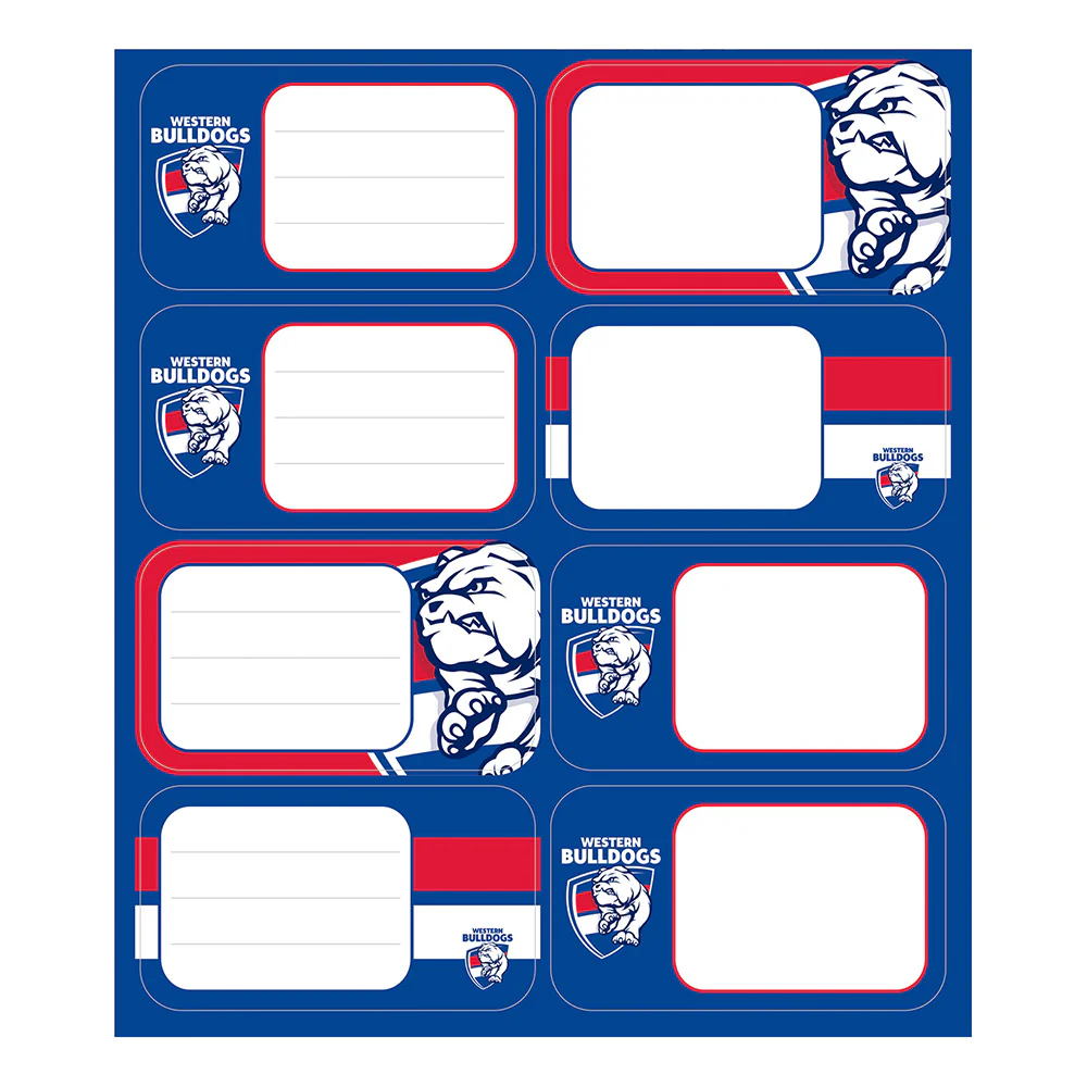 Western Bulldogs Book Labels