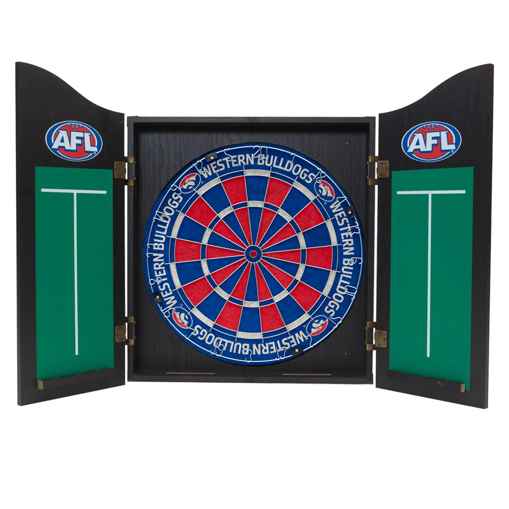 Western Bulldogs Dartboard In Cabinet