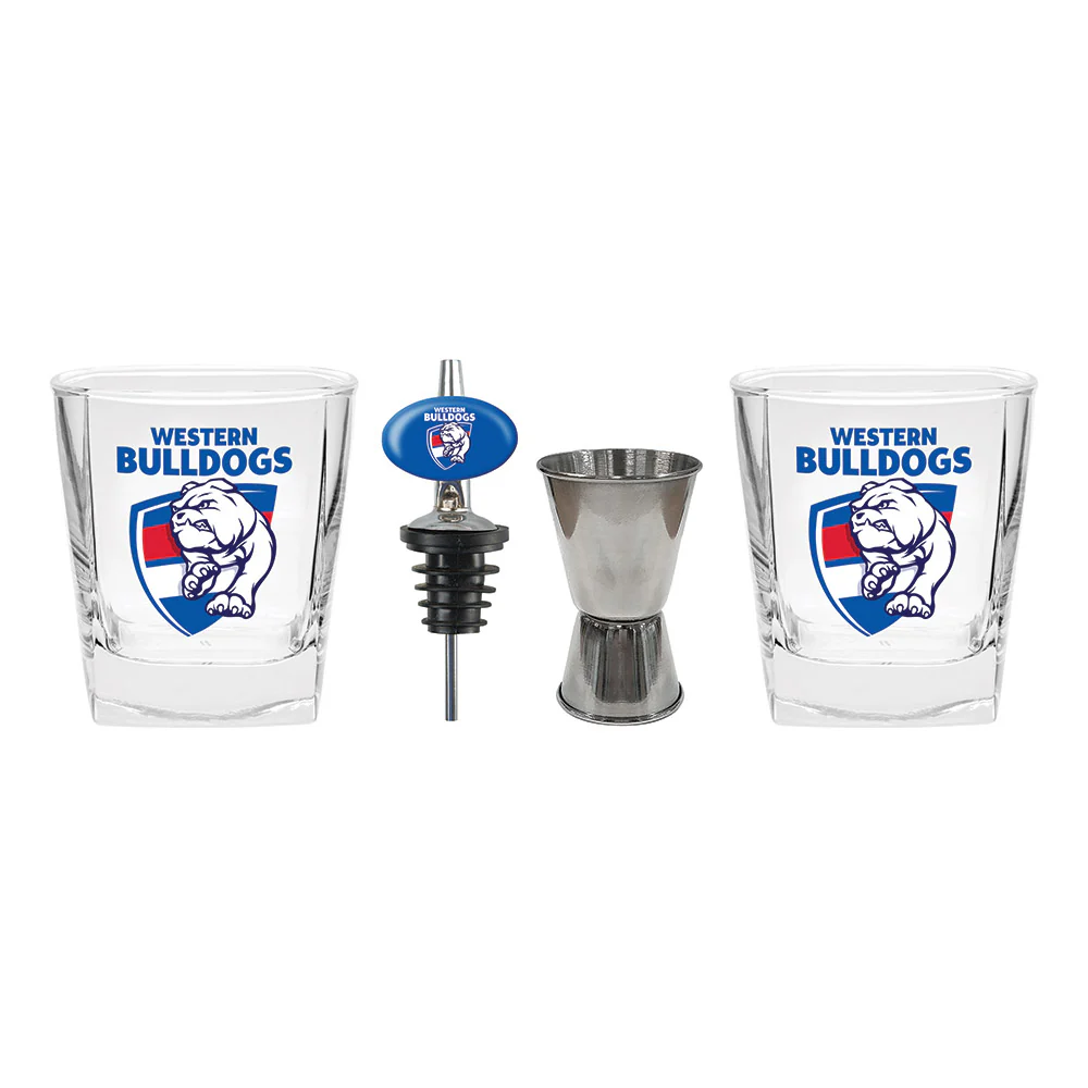 Western Bulldogs Glasses, Jigger & Pourer