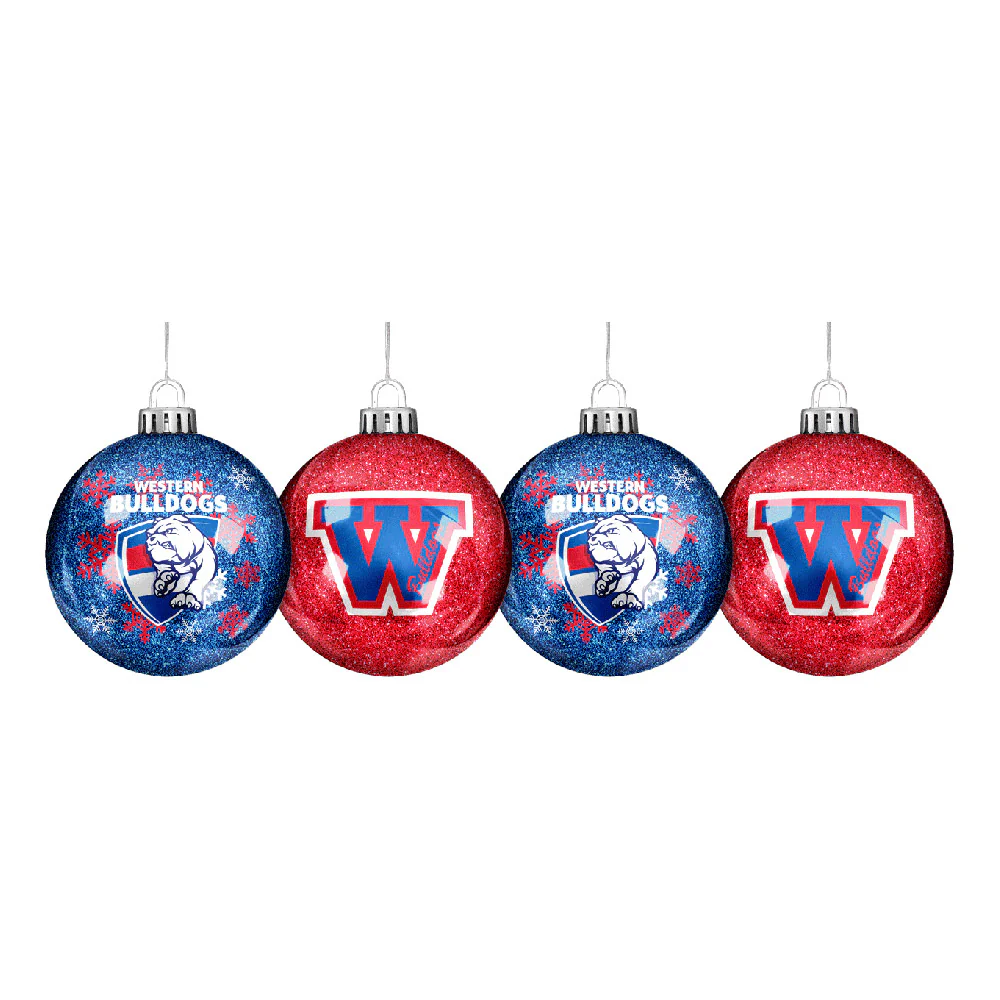 Western Bulldogs Glitter Baubles