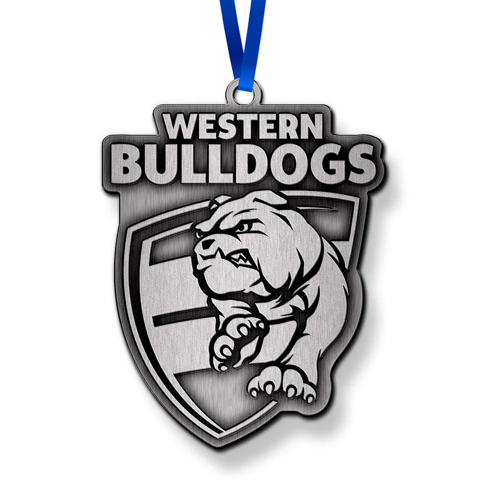 Western Bulldogs Metal Christmas Baubles Ornaments - Image 2