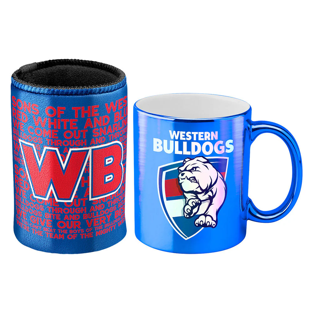 Western Bulldogs Metallic Can Cooler And Mug Pack - Image 2