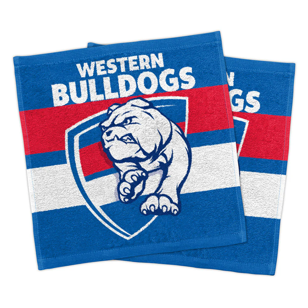 Western Bulldogs Set Of 2 Face Washers