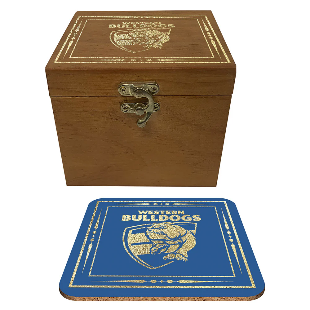 Western Bulldogs Set Of 4 Cork Coasters In Box