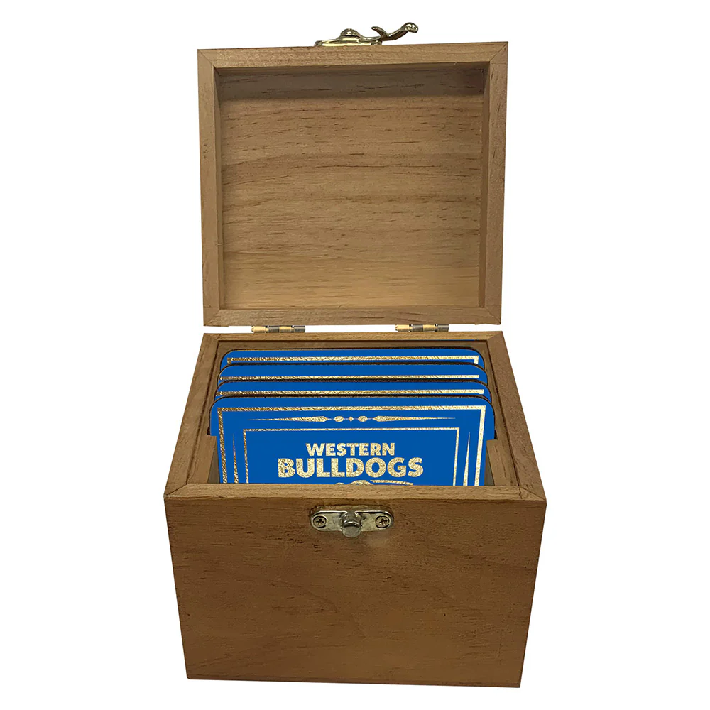 Western Bulldogs Set Of 4 Cork Coasters In Box - Image 2